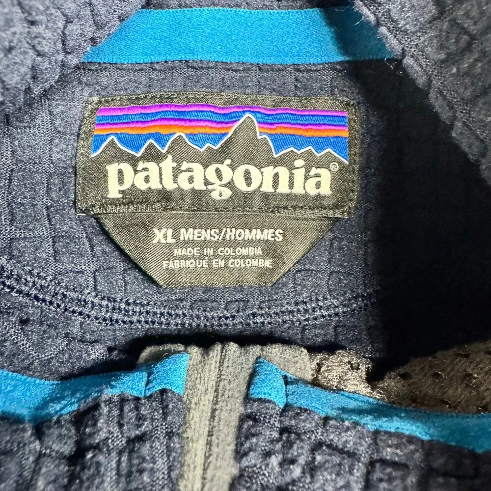Patagonia R1 Pullover Mens XL Navy Blue Polartec Power Dry Half Zip